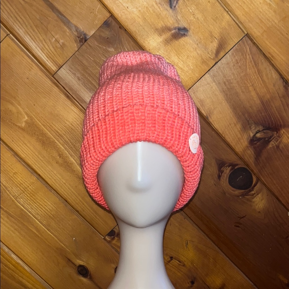 Hand Crafted- Ombré Light Coral double knitted beanie